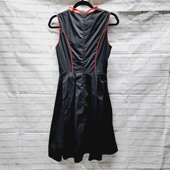 Scarlet Darkness Black Lace up Corset Front Fit Flare Gingham Trim Dress Goth Sm - Picture 2 of 7